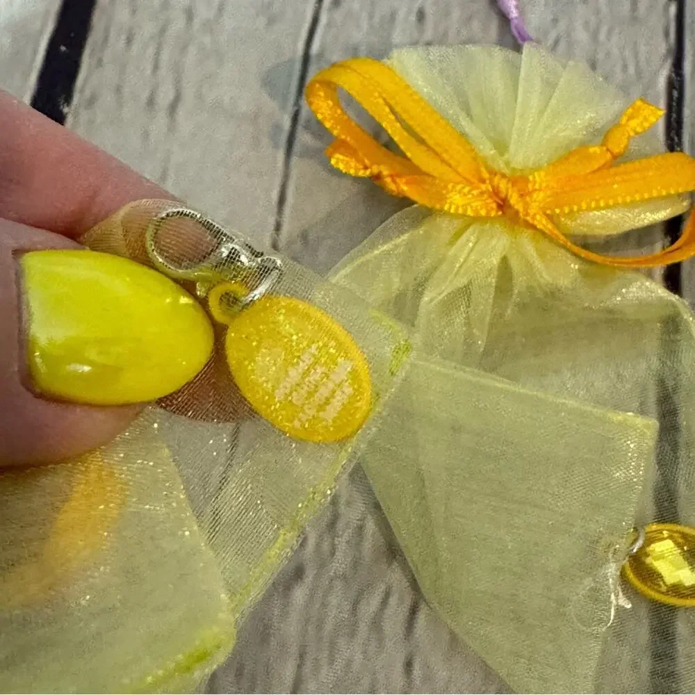 Disney Set of 6 Bracelet Charms (Green and Yellow Charms)